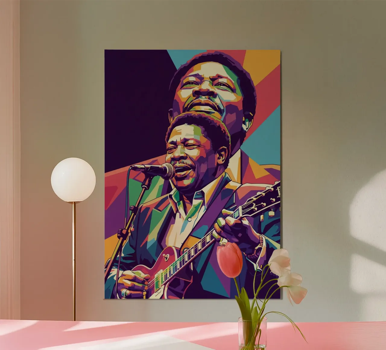 Arte tributo a BB King poster con telaio in plastica da Hantamrata