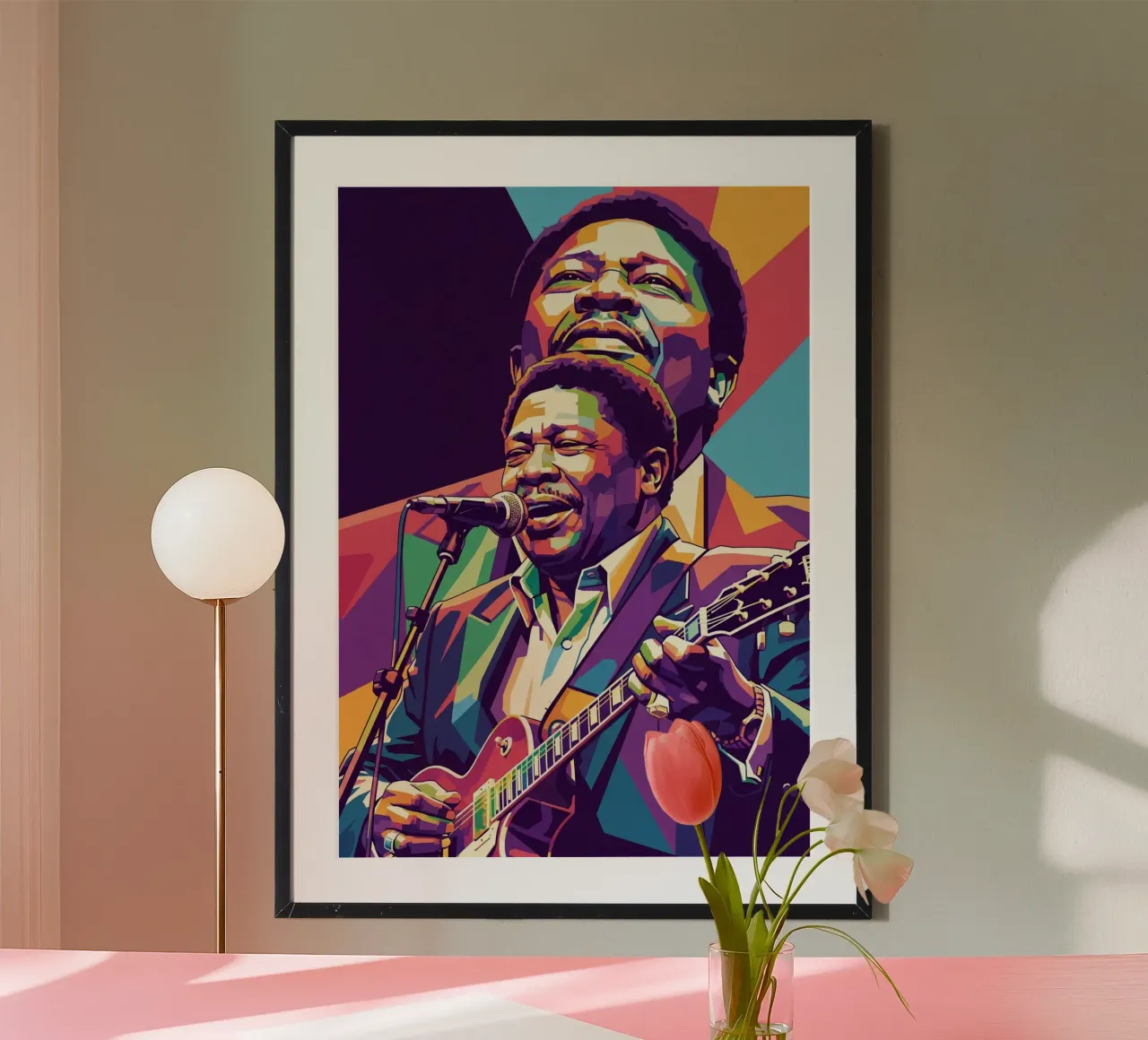 Arte tributo a BB King poster con telaio in plastica da Hantamrata