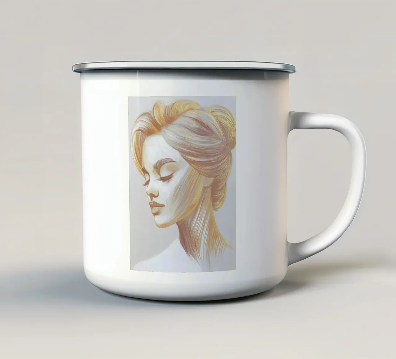 Disegno di donna tazza in smalto da Imagine