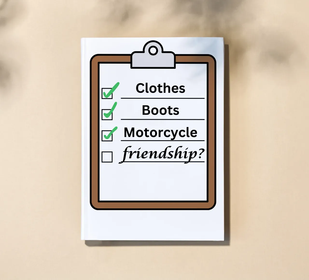 Time travellers check list - Clothes, Boots, Motorcycle. diario da Melty Shirts