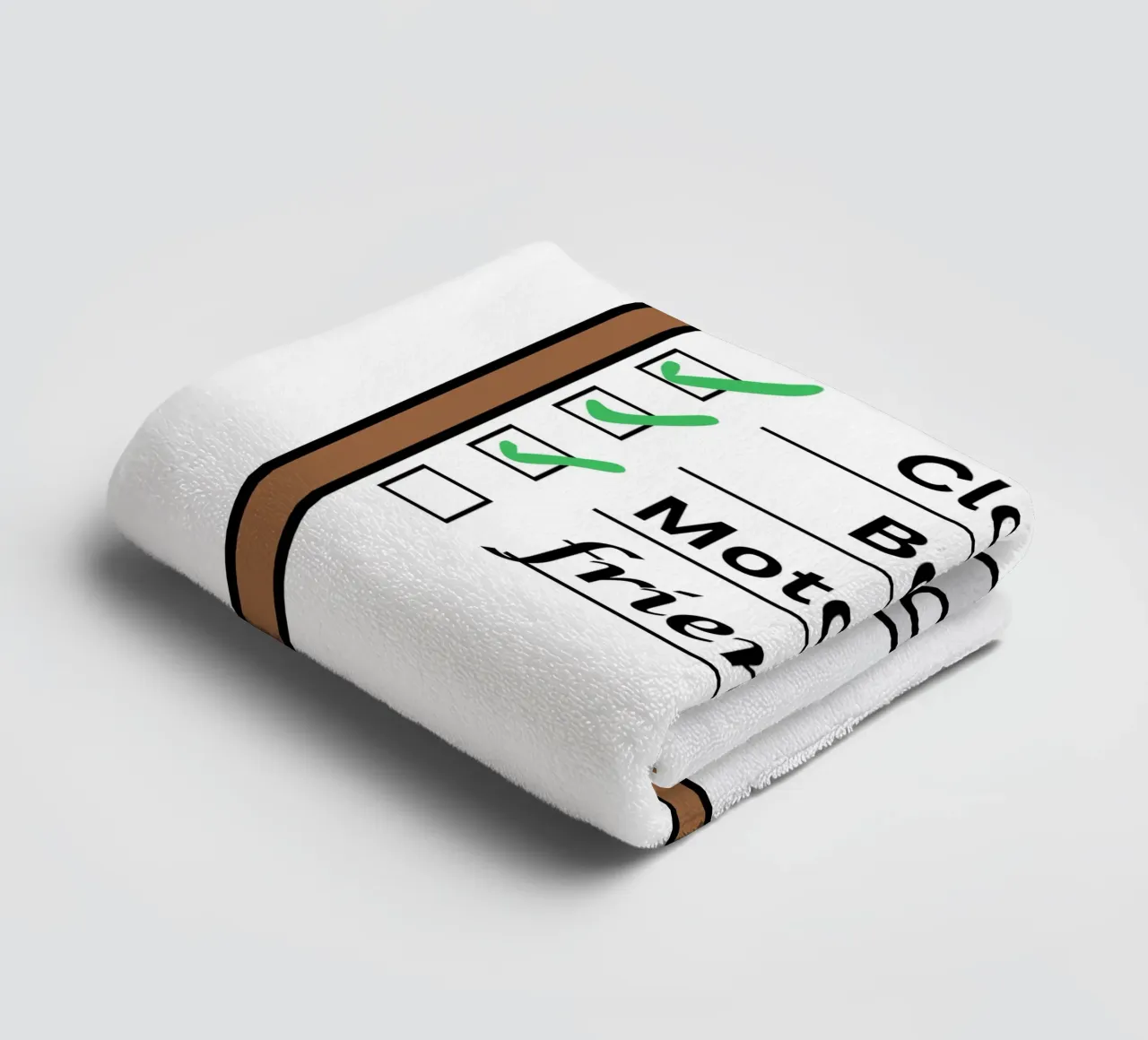 Time travellers check list - Clothes, Boots, Motorcycle. asciugamano da bagno da Melty Shirts