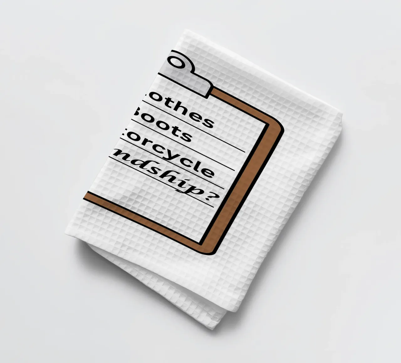 Time travellers check list - Clothes, Boots, Motorcycle. canovaccio da cucina da Melty Shirts