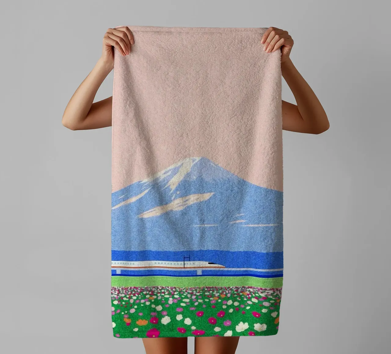 spring horizon asciugamano da bagno da mip of map