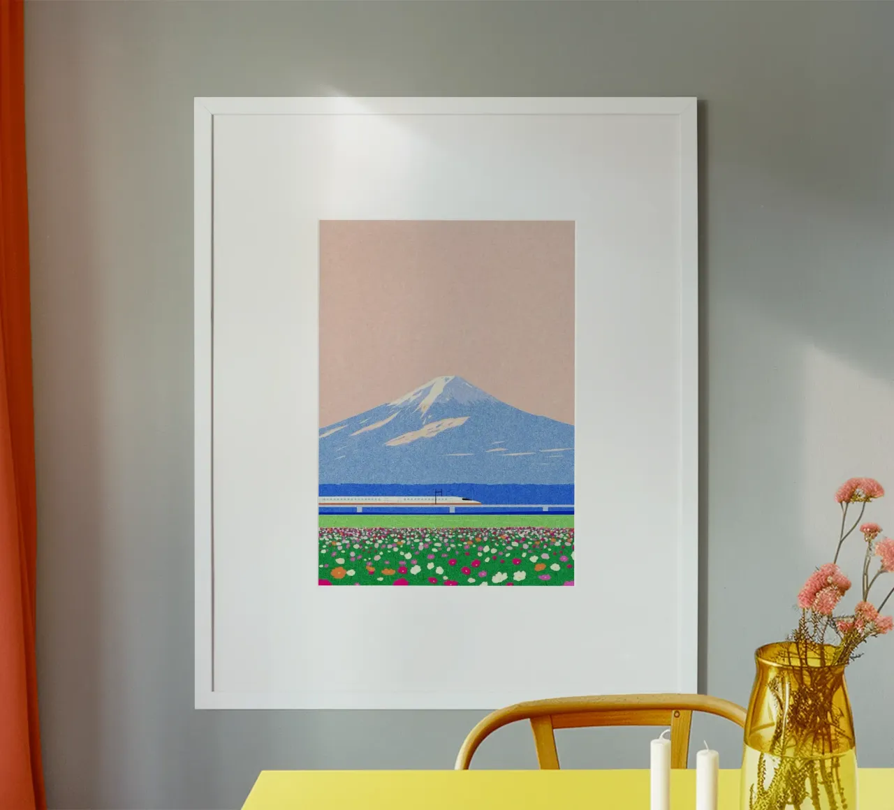 spring horizon poster con telaio in alluminio da mip of map