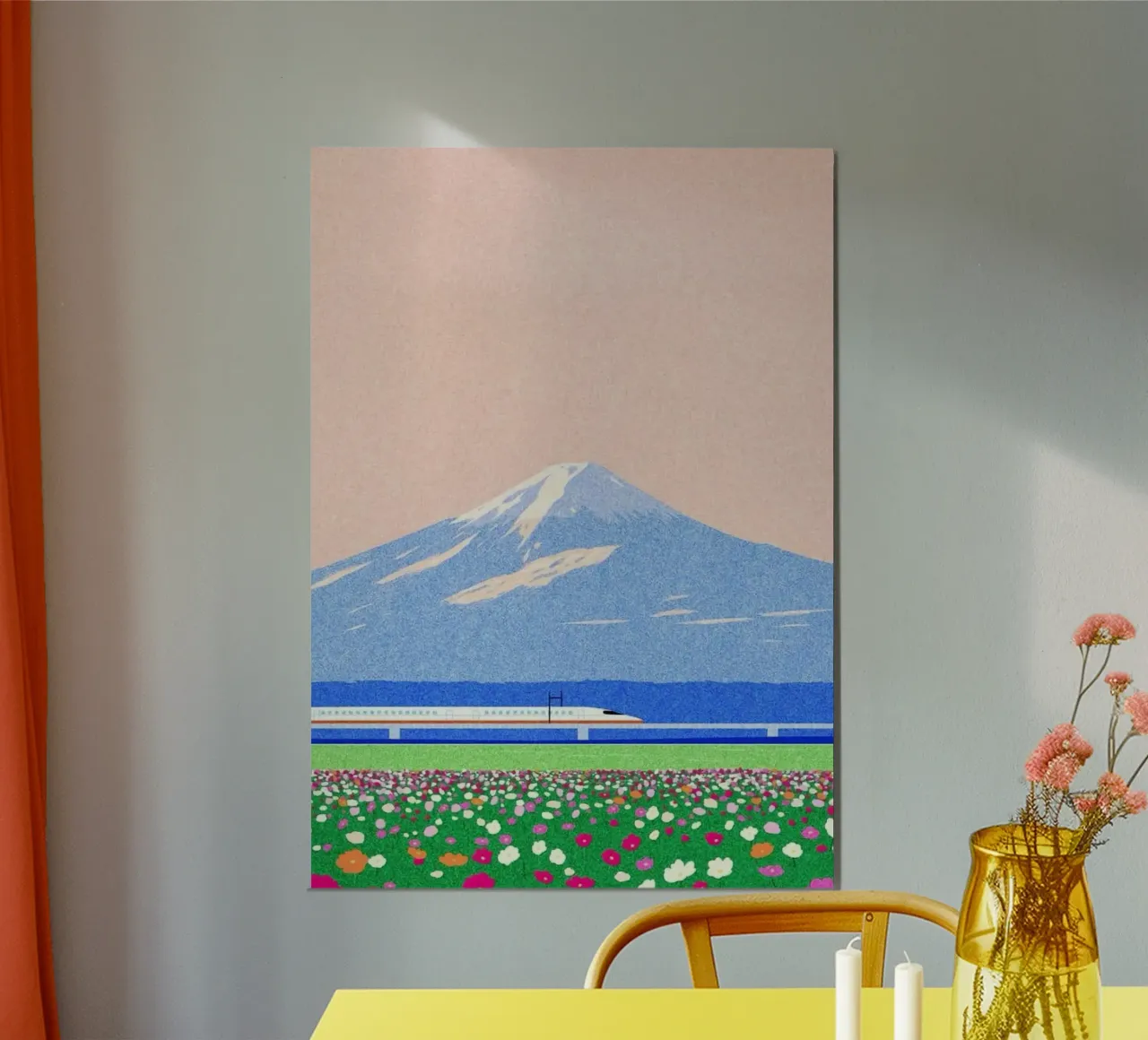 spring horizon poster con telaio in alluminio da mip of map
