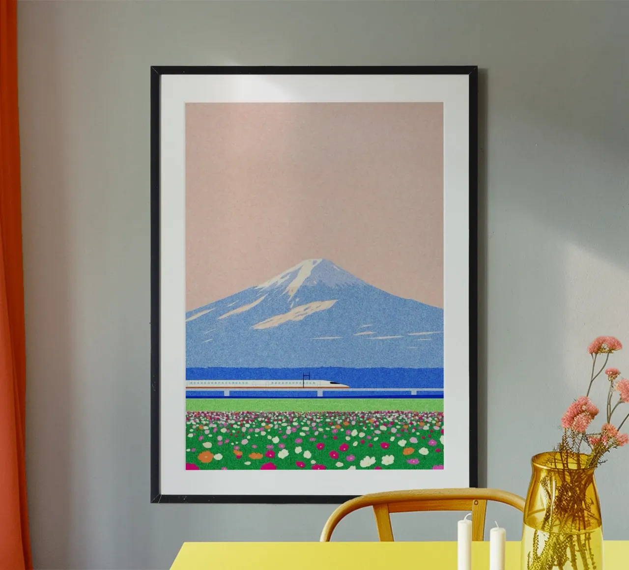 spring horizon poster con telaio in alluminio da mip of map