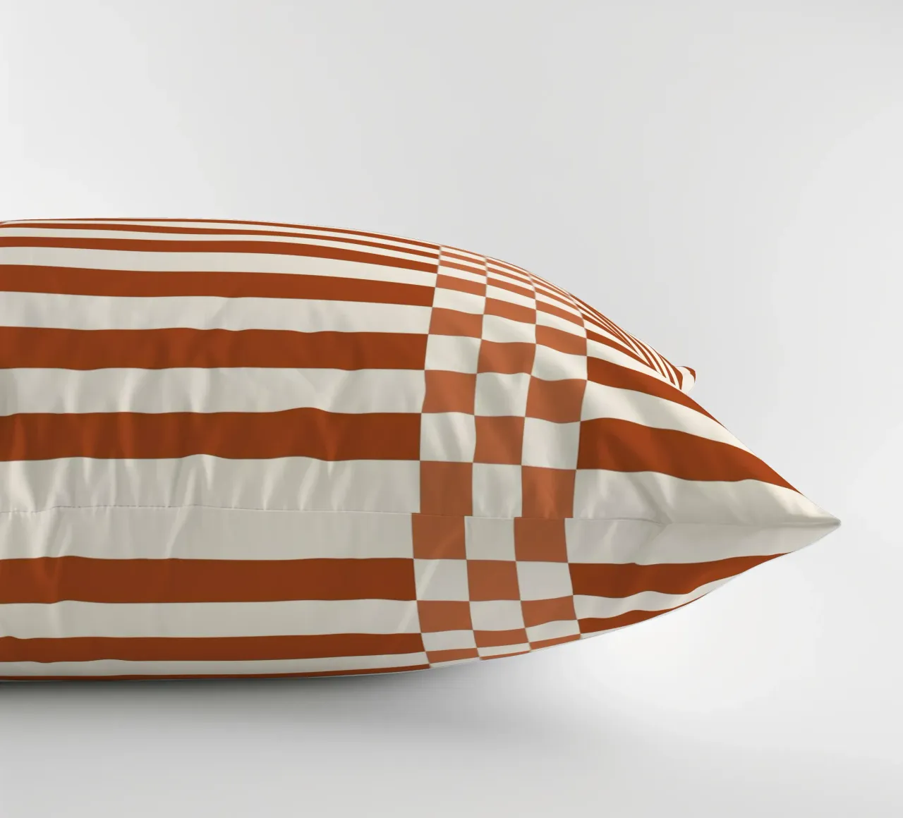 Burnt orange checks and lines cuscino da TijanaArtStudio88
