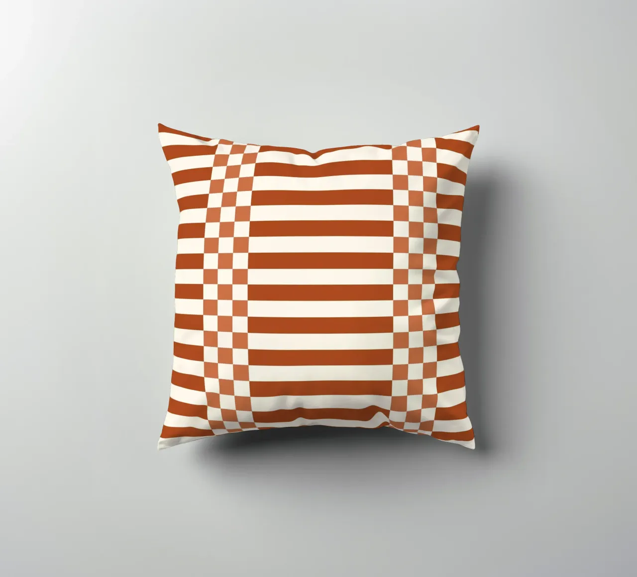 Burnt orange checks and lines cuscino da TijanaArtStudio88