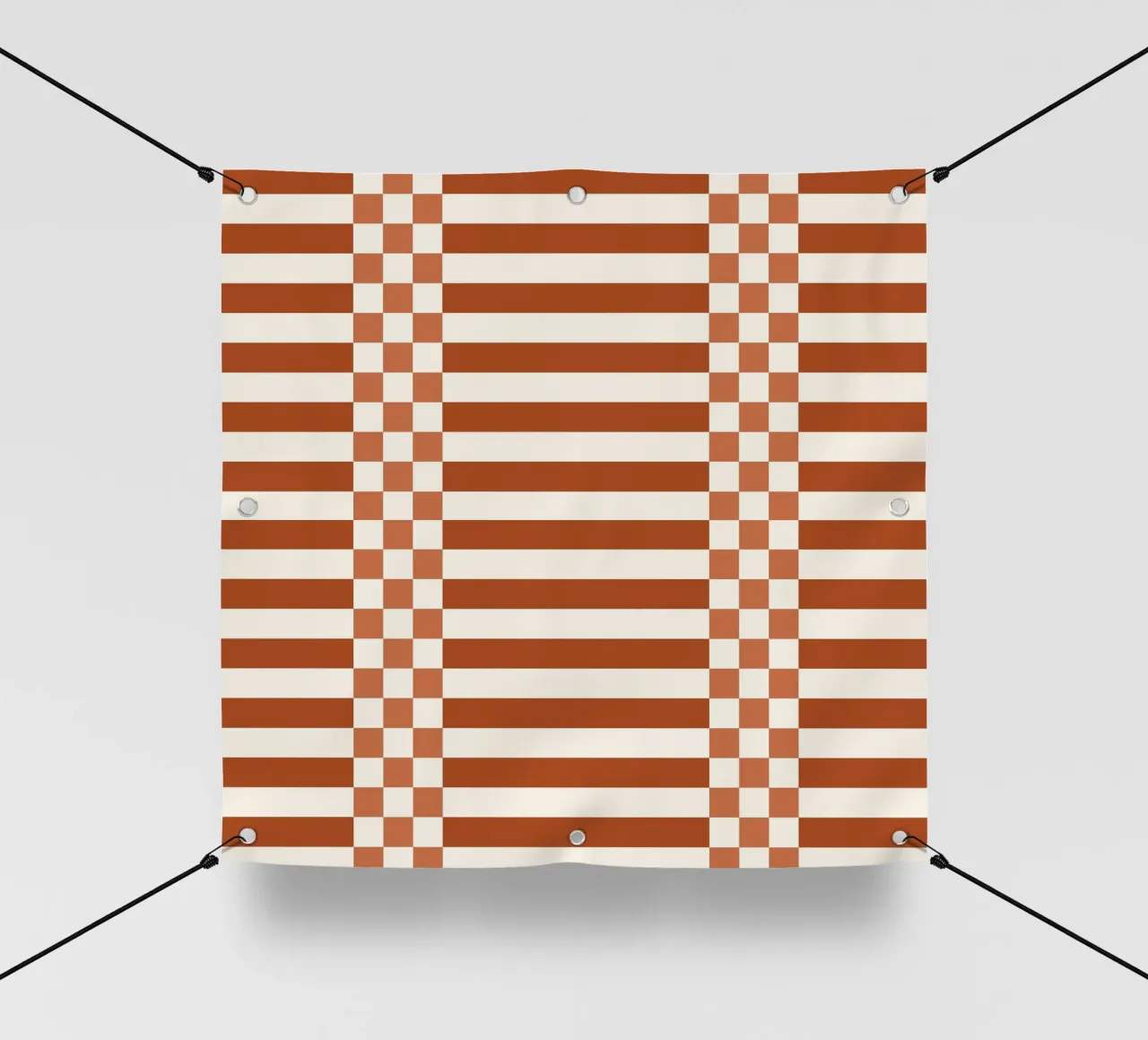 Burnt orange checks and lines telo in pvc da TijanaArtStudio88
