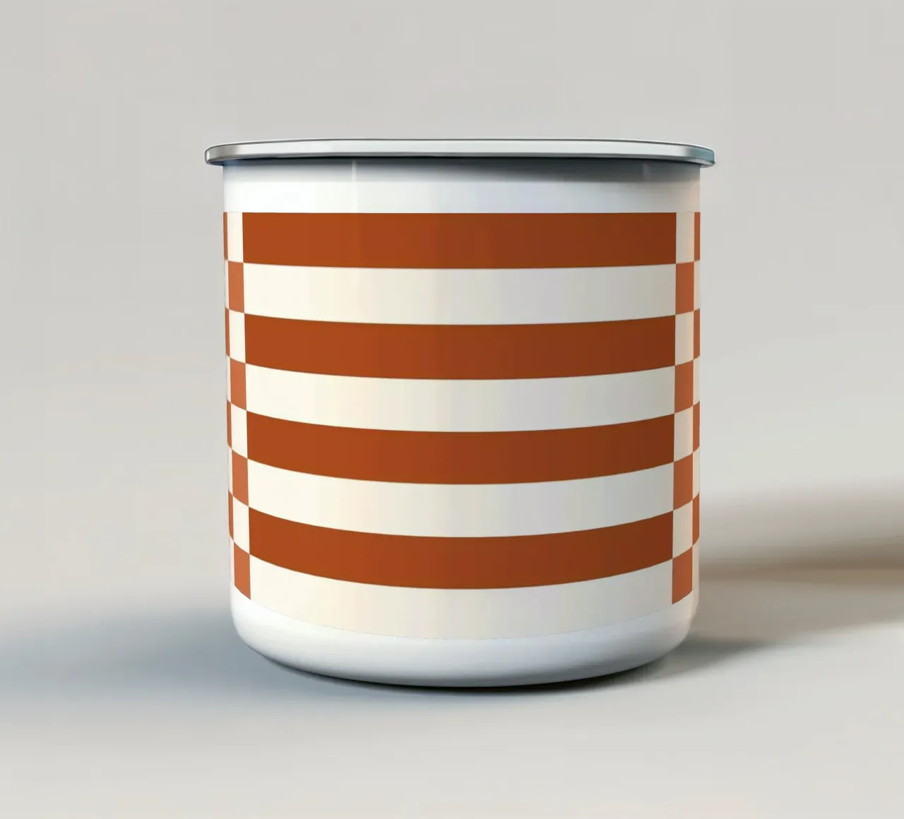 Burnt orange checks and lines tazza in smalto da TijanaArtStudio88