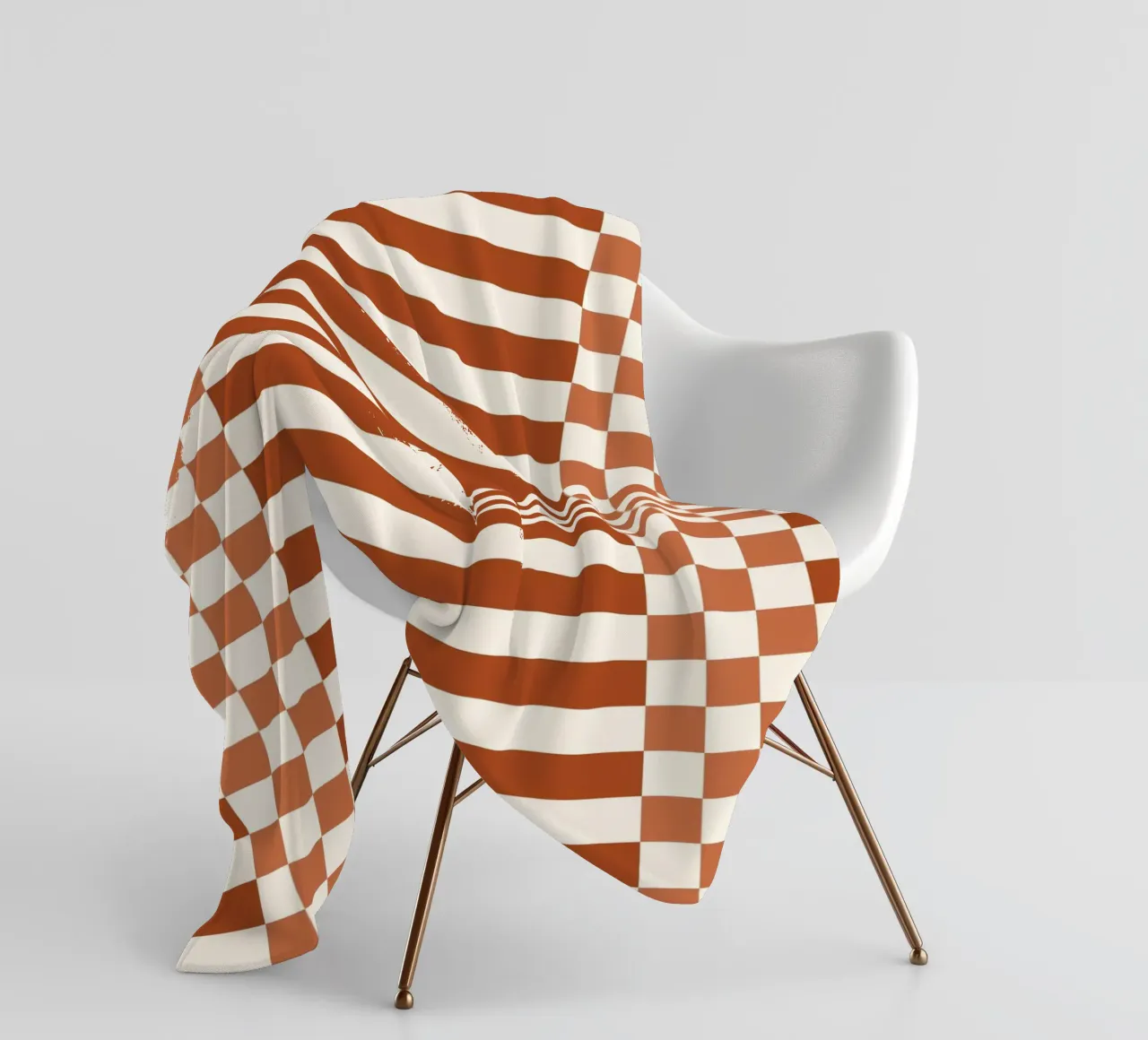 Burnt orange checks and lines coperta in pile da TijanaArtStudio88