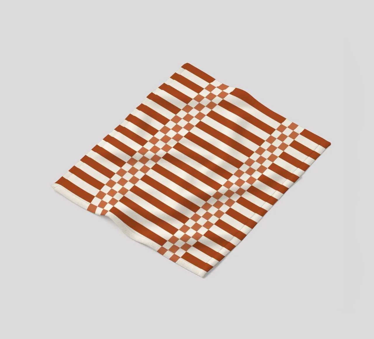 Burnt orange checks and lines coperta in pile da TijanaArtStudio88