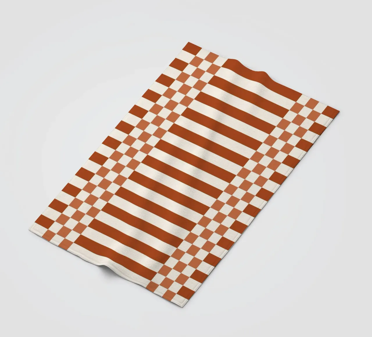Burnt orange checks and lines coperta in pile da TijanaArtStudio88