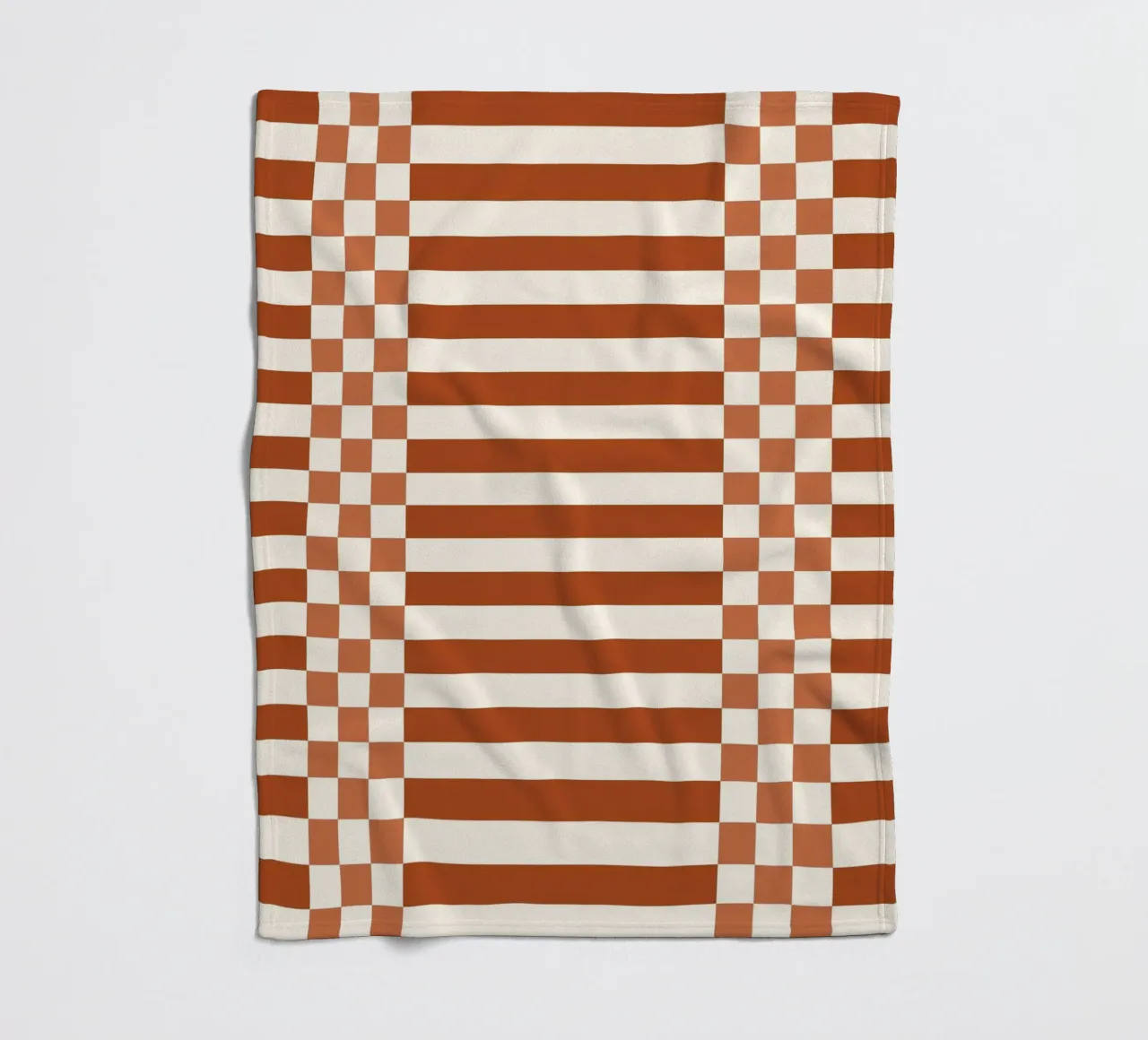 Burnt orange checks and lines coperta in pile da TijanaArtStudio88