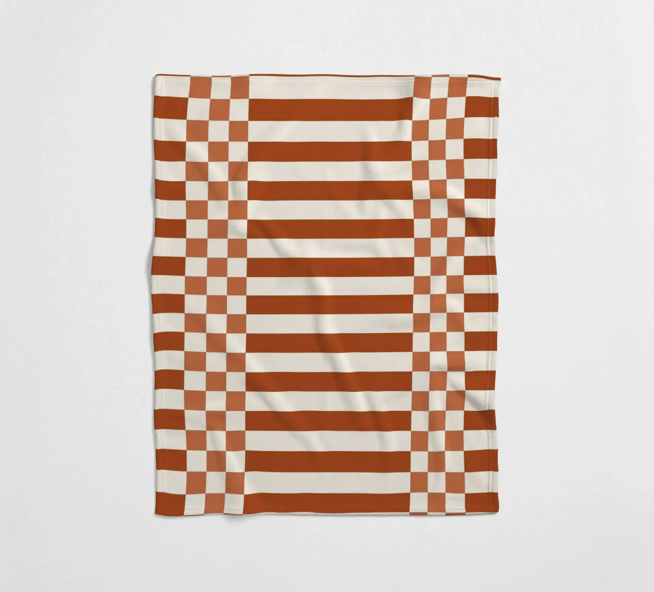 Burnt orange checks and lines coperta in pile da TijanaArtStudio88