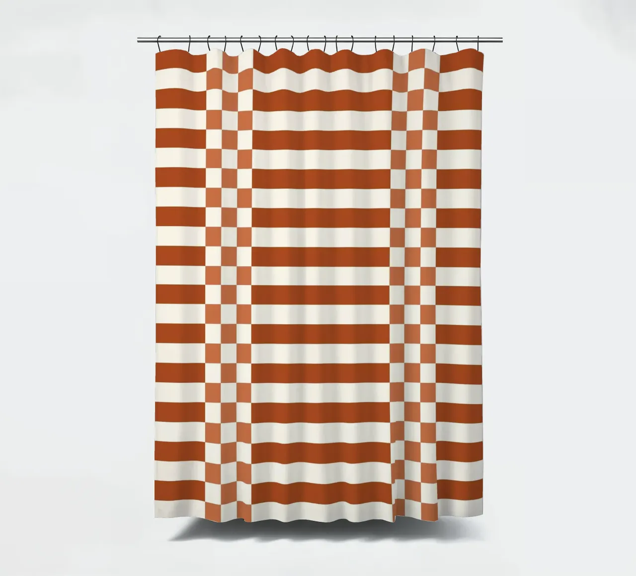 Burnt orange checks and lines tenda da doccia da TijanaArtStudio88