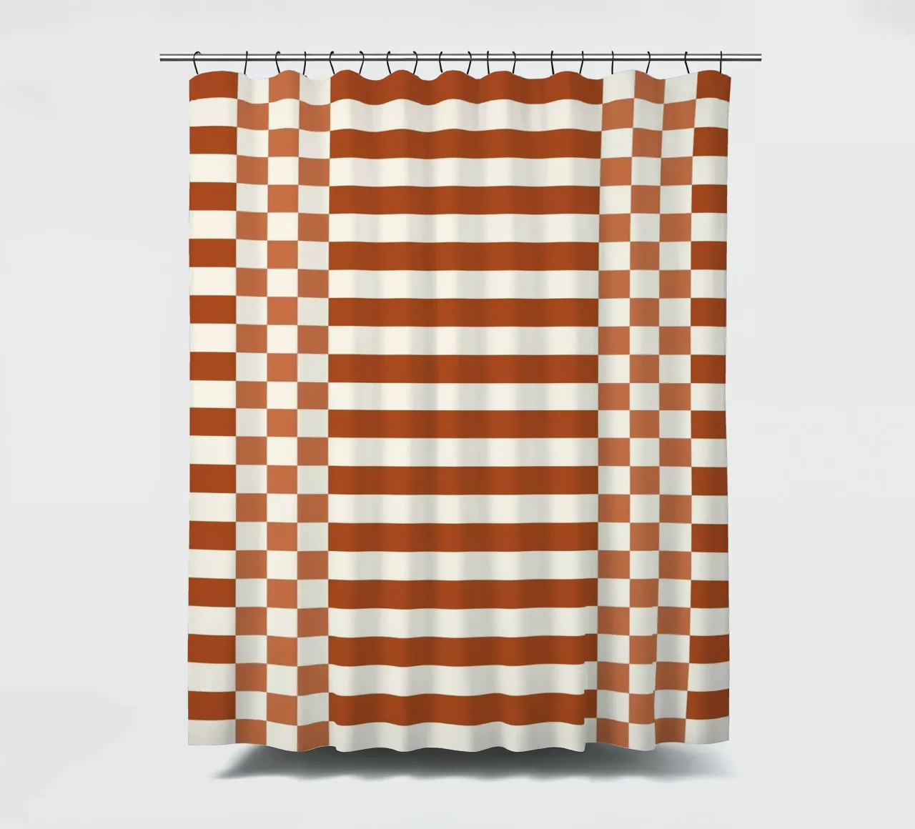 Burnt orange checks and lines tenda da doccia da TijanaArtStudio88
