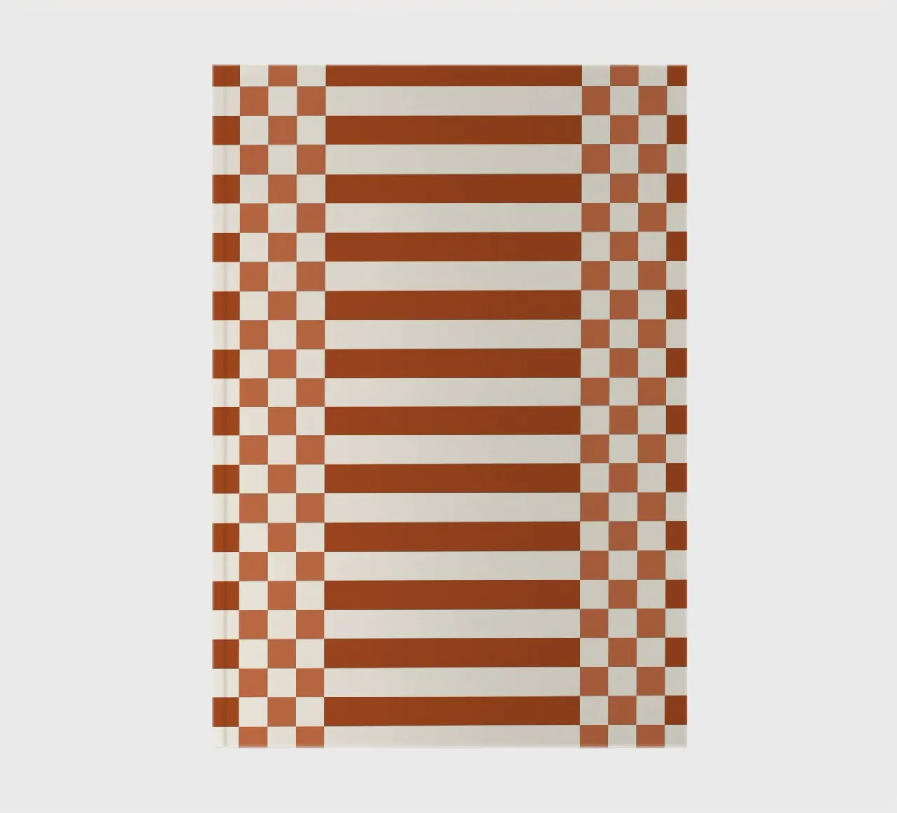 Burnt orange checks and lines notebook by TijanaArtStudio88