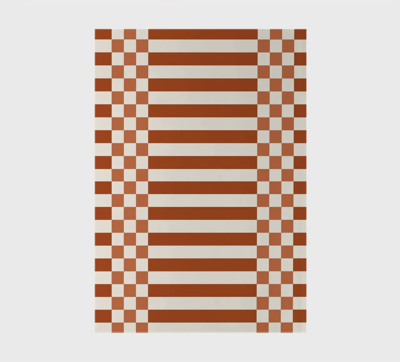 Burnt orange checks and lines notebook by TijanaArtStudio88