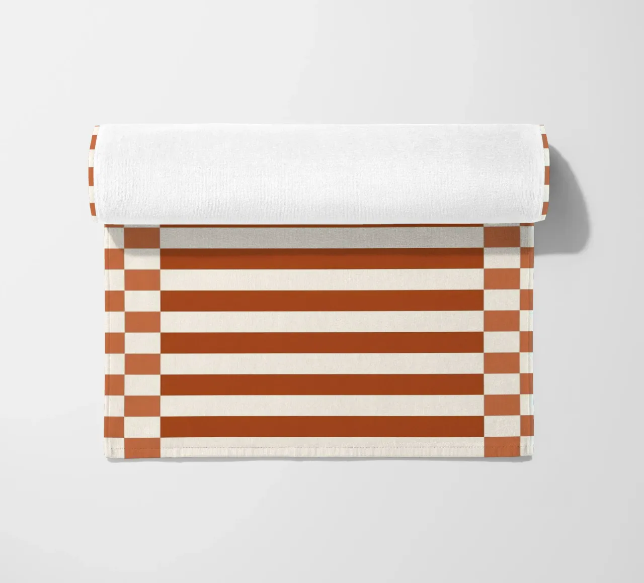 Burnt orange checks and lines telo mare da TijanaArtStudio88