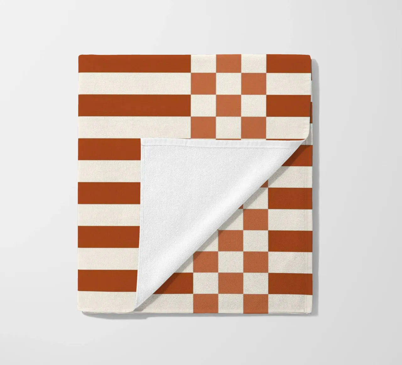 Burnt orange checks and lines telo mare da TijanaArtStudio88