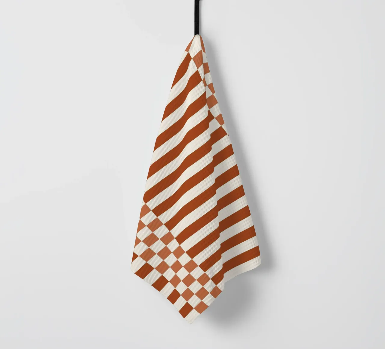 Burnt orange checks and lines canovaccio da cucina da TijanaArtStudio88