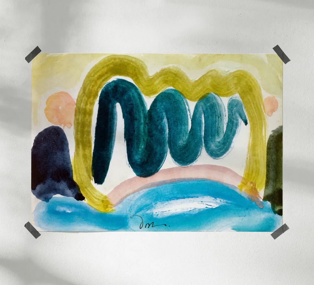 Pond in Sunlight poster con telaio in alluminio da vintageshop