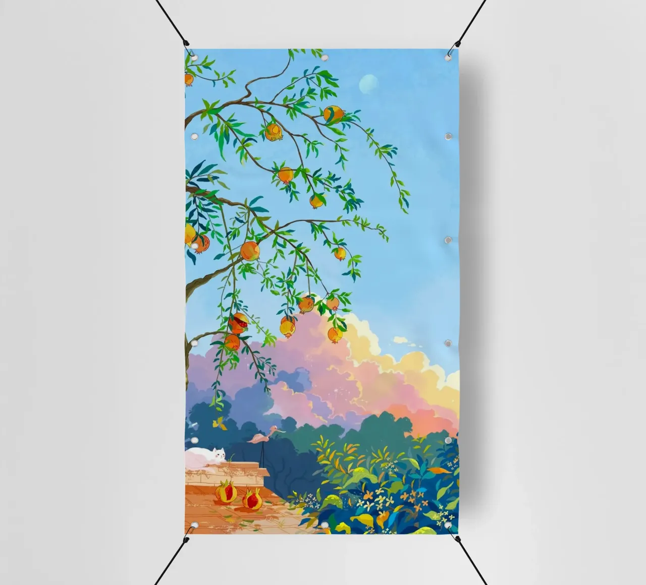 resting cat idyllic telo in pvc da mip of map