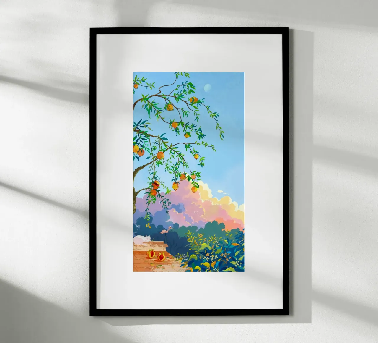 resting cat idyllic poster con telaio in alluminio da mip of map