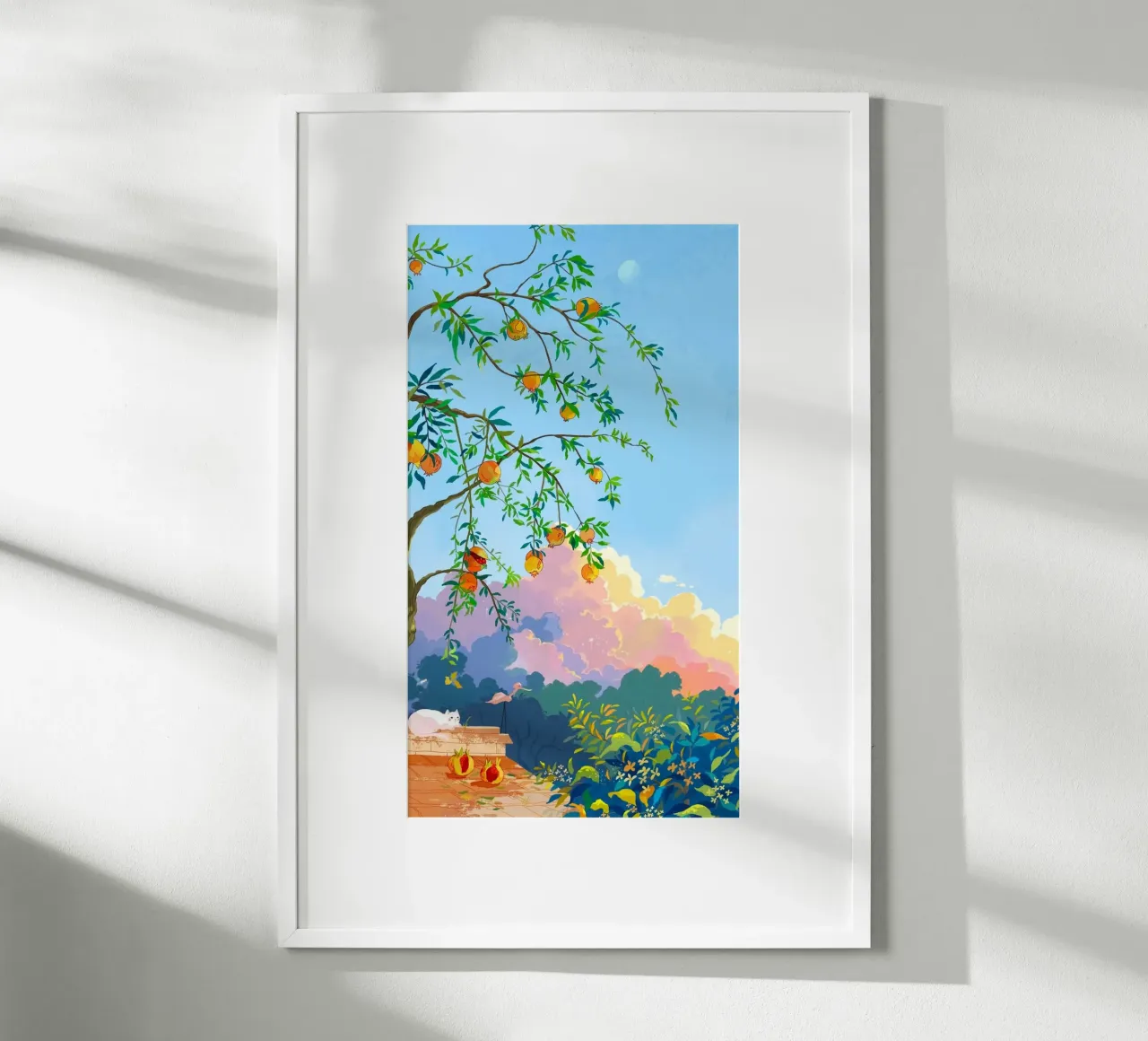 resting cat idyllic poster con telaio in alluminio da mip of map