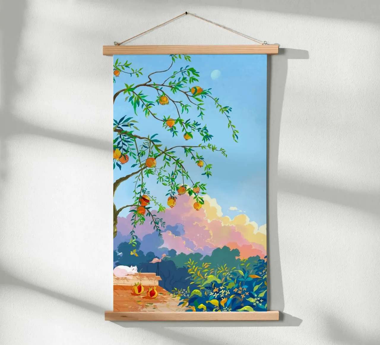 resting cat idyllic poster con telaio in alluminio da mip of map