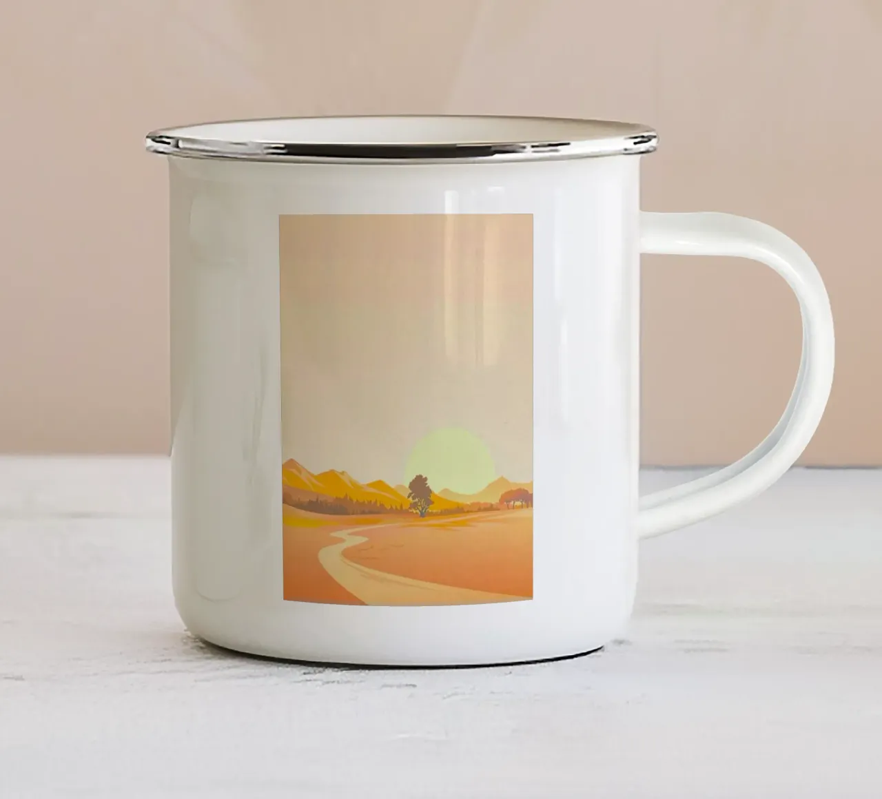 light silhouette scenery tazza in smalto da mip of map