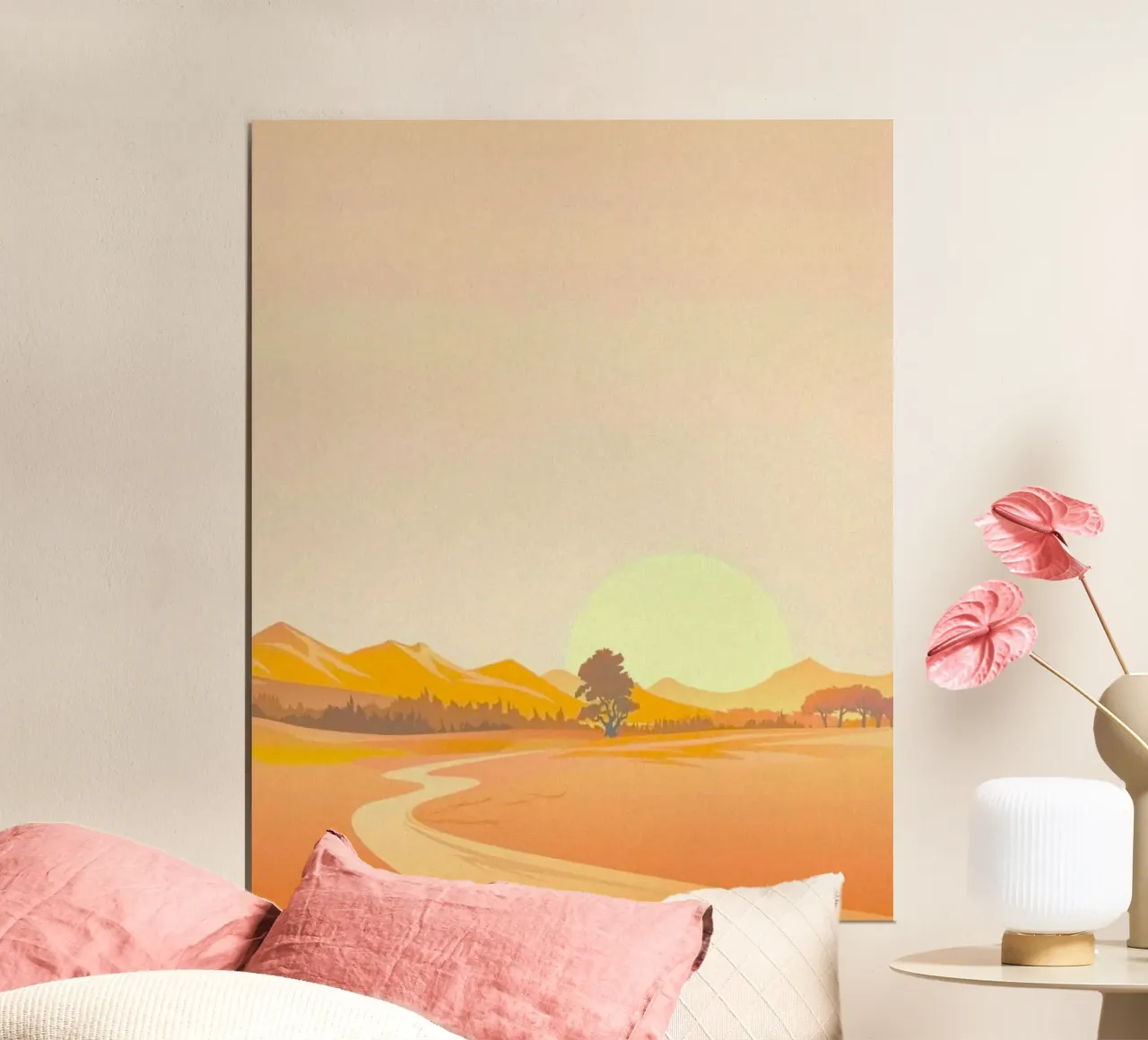 light silhouette scenery poster con telaio in plastica da mip of map