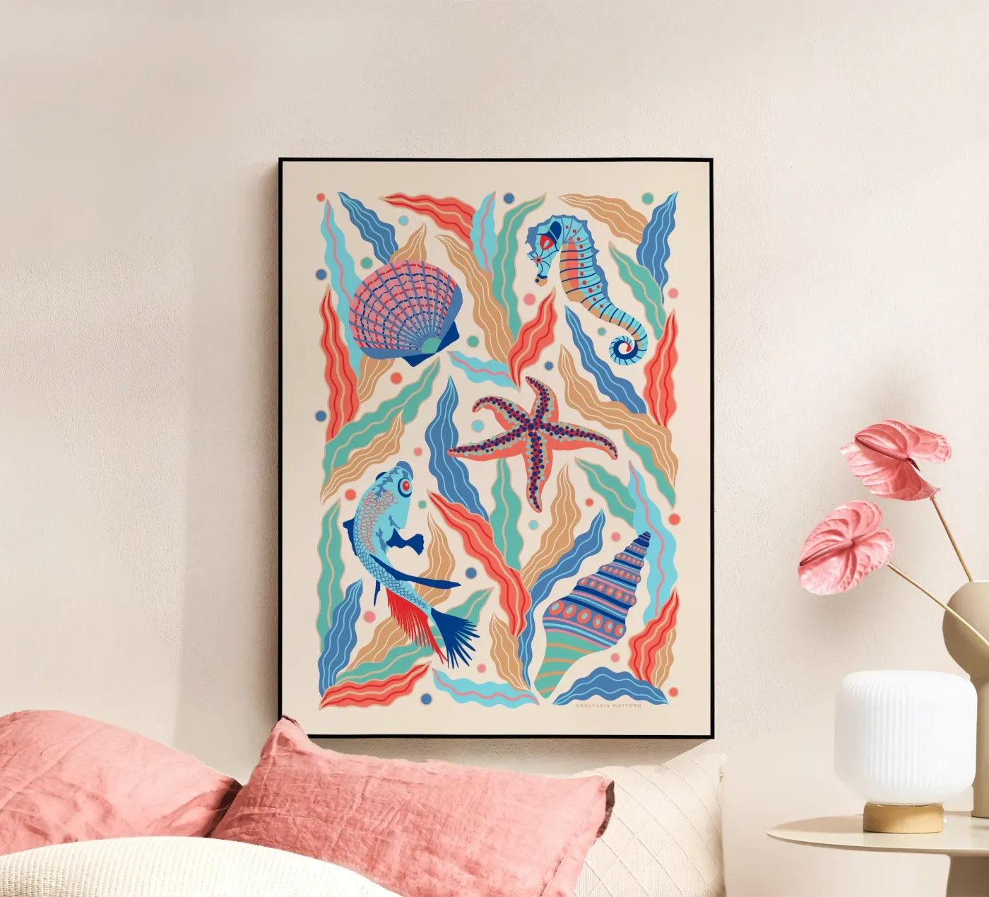 BELOW THE BLUE acryl van Anastasia Mattern