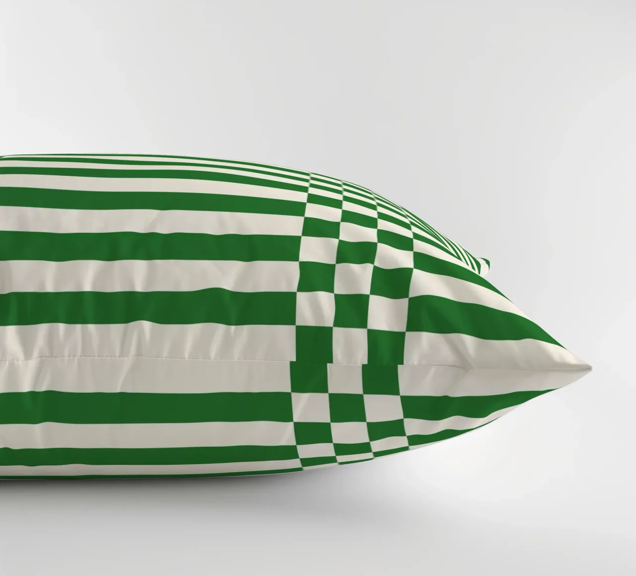 Green checks and lines cuscino da TijanaArtStudio88