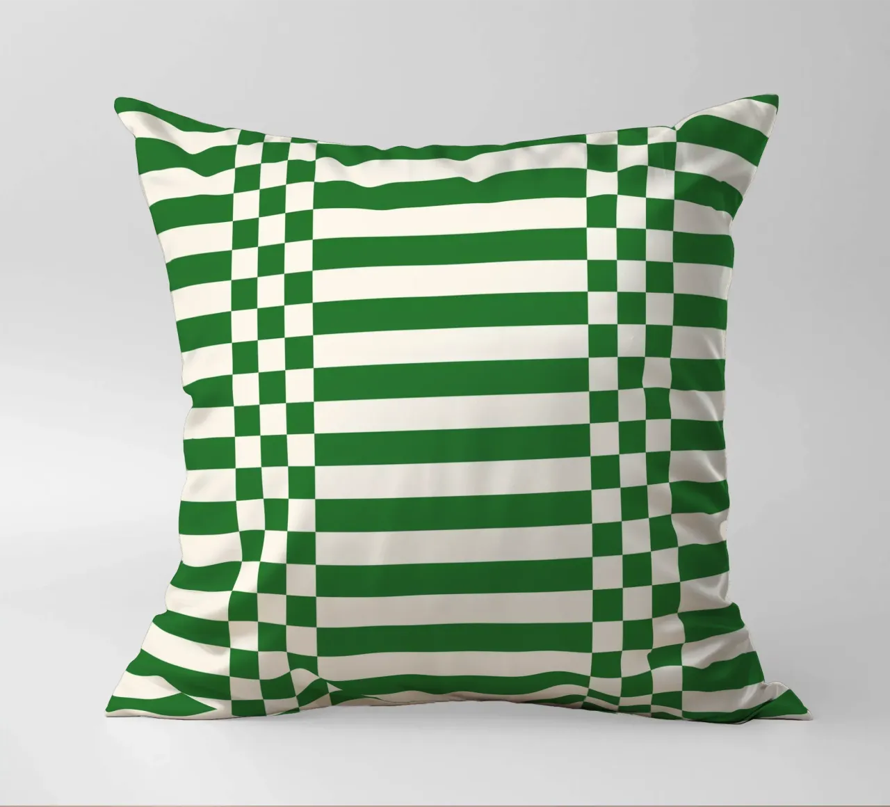 Green checks and lines cuscino da TijanaArtStudio88
