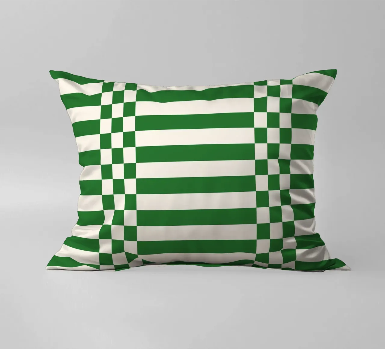 Green checks and lines cuscino da TijanaArtStudio88