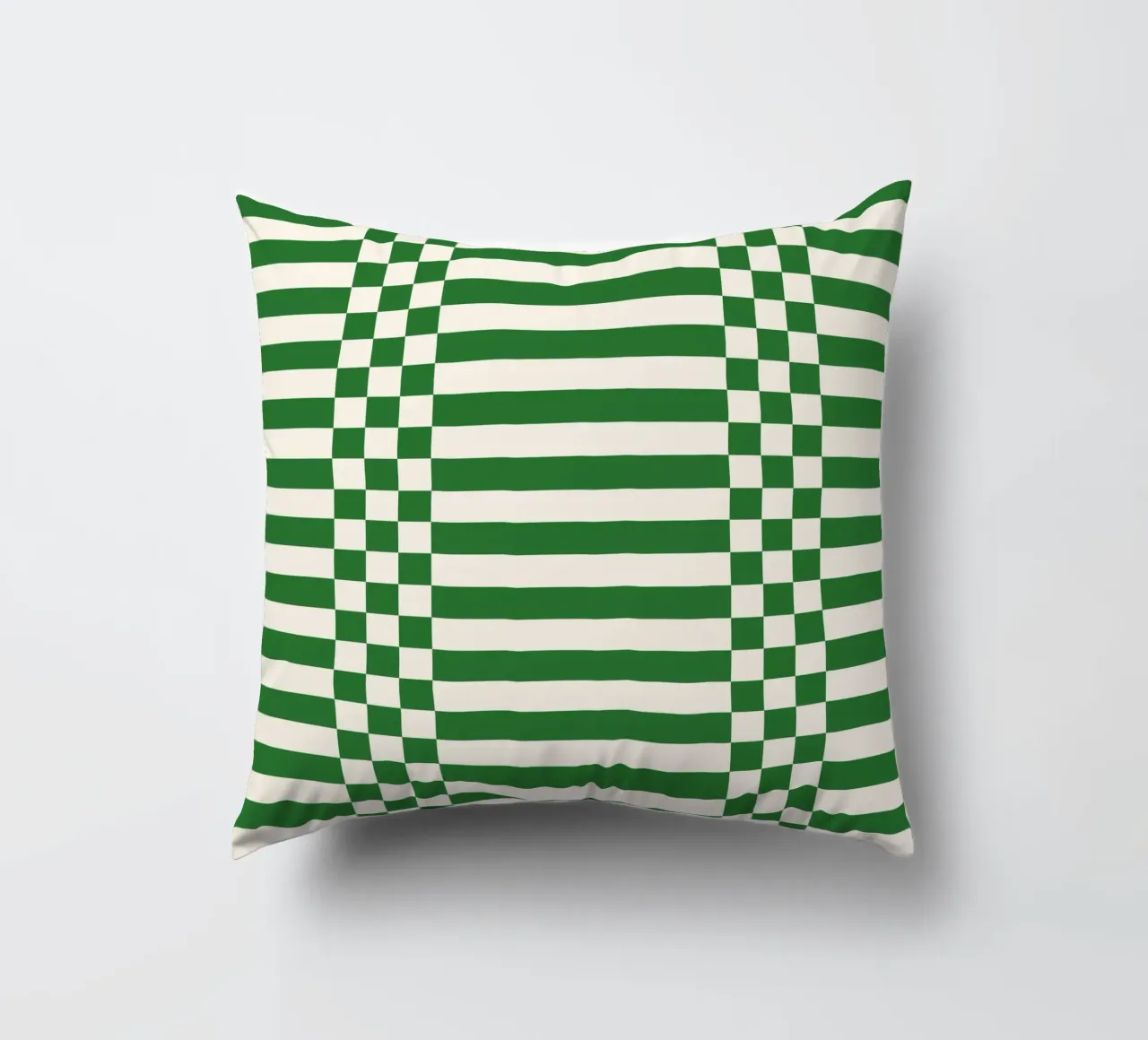 Green checks and lines cuscino da TijanaArtStudio88