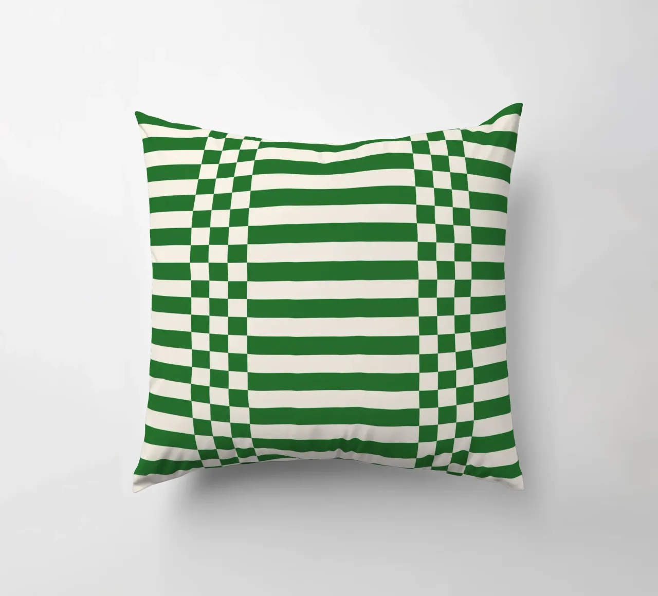 Green checks and lines cuscino da TijanaArtStudio88