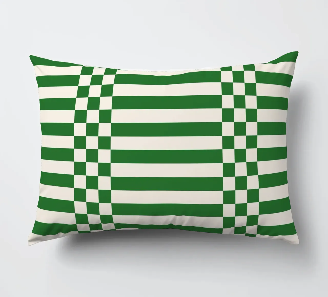 Green checks and lines cuscino da TijanaArtStudio88
