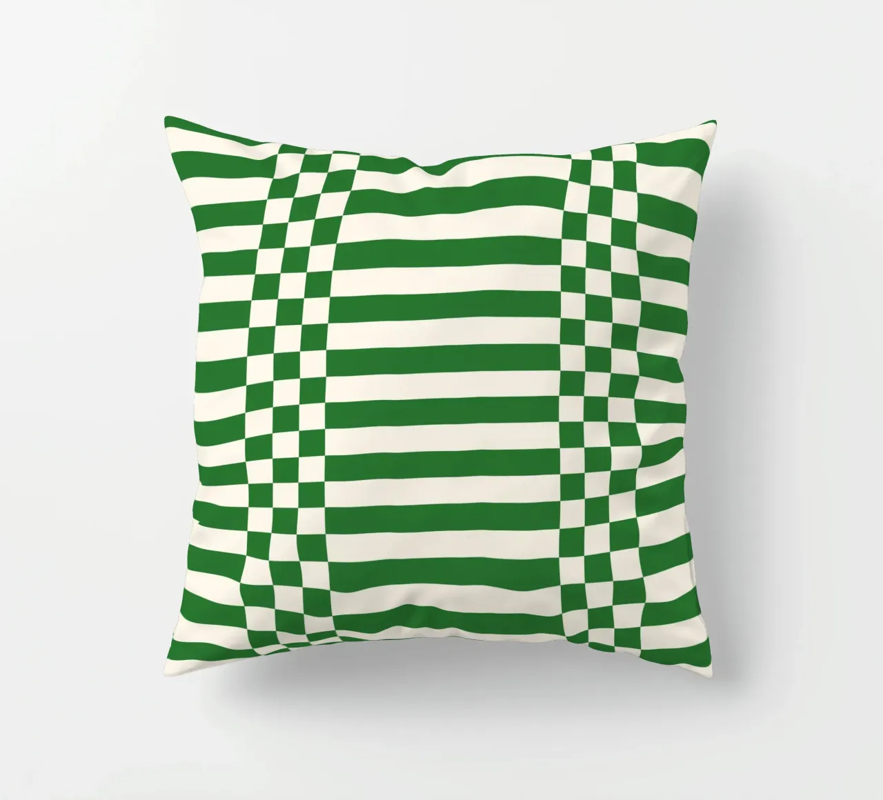 Green checks and lines cuscino da TijanaArtStudio88