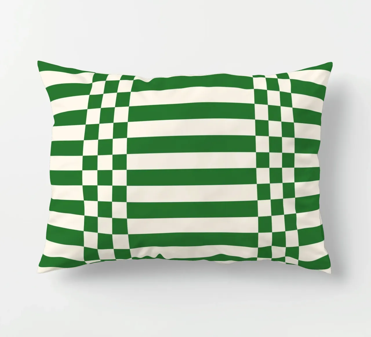 Green checks and lines cuscino da TijanaArtStudio88