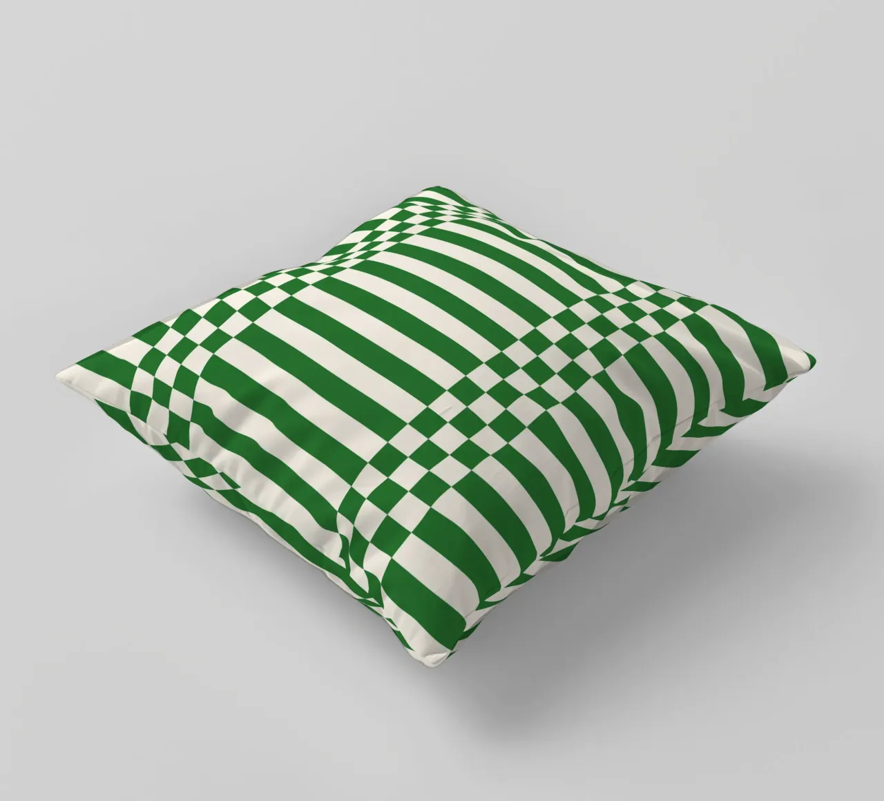 Green checks and lines cuscino da TijanaArtStudio88