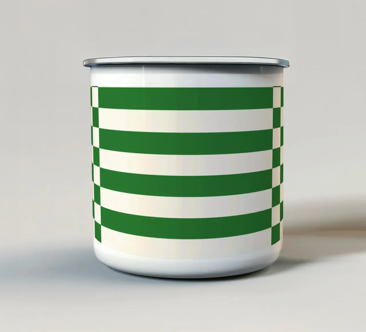 Green checks and lines tazza in smalto da TijanaArtStudio88