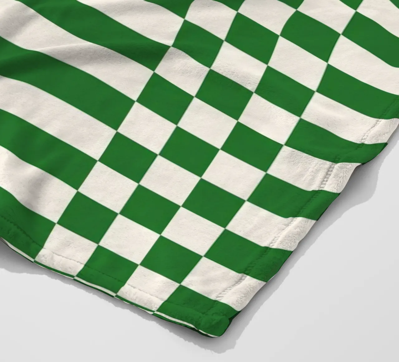 Green checks and lines coperta in pile da TijanaArtStudio88