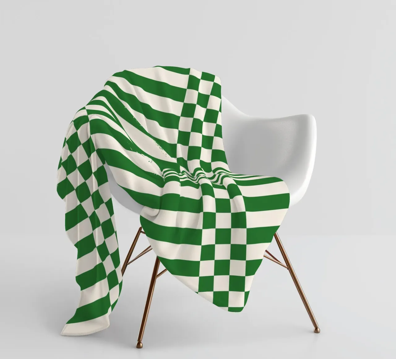 Green checks and lines coperta in pile da TijanaArtStudio88