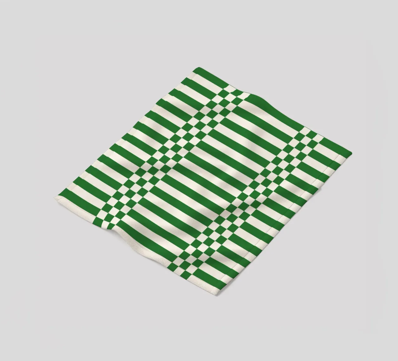 Green checks and lines coperta in pile da TijanaArtStudio88