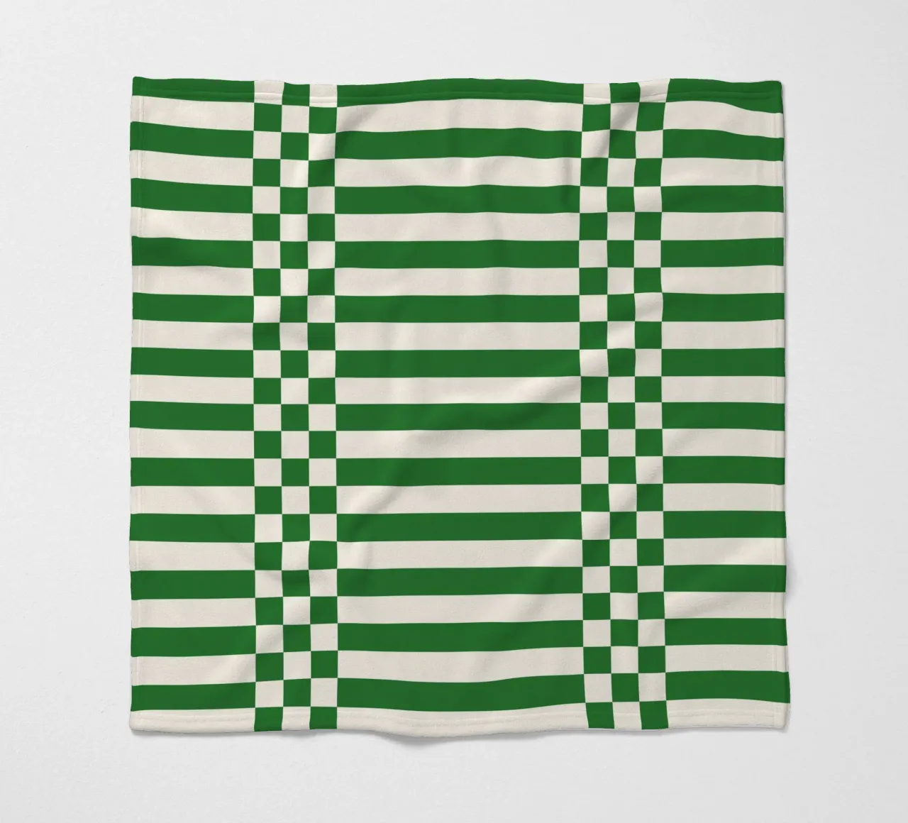 Green checks and lines coperta in pile da TijanaArtStudio88