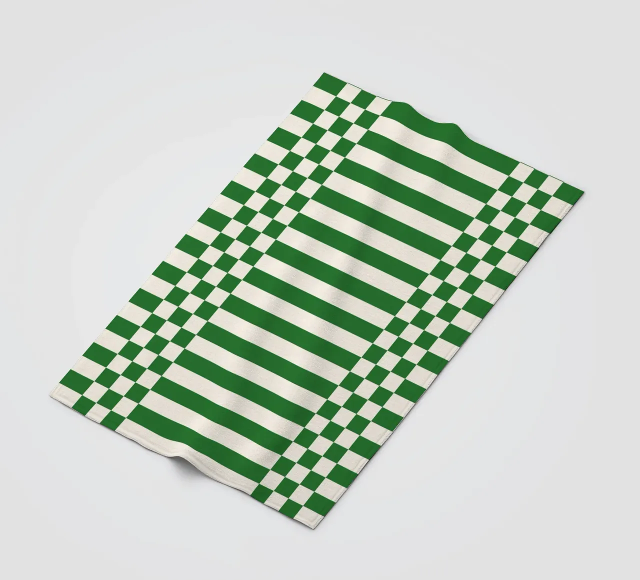 Green checks and lines coperta in pile da TijanaArtStudio88