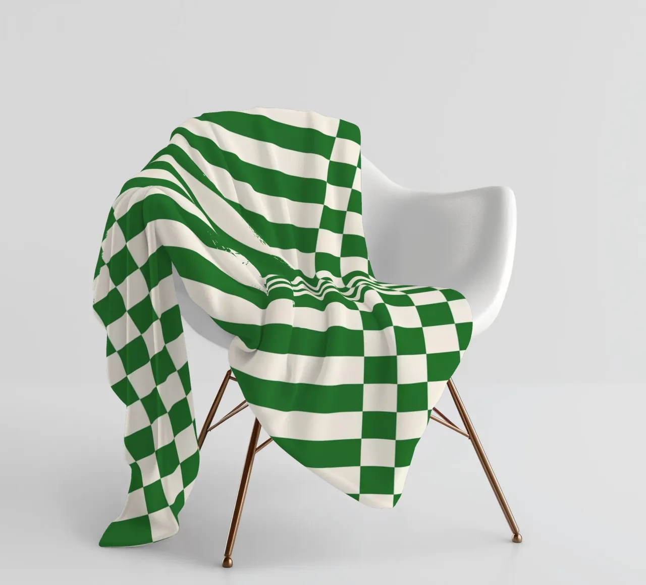 Green checks and lines coperta in pile da TijanaArtStudio88
